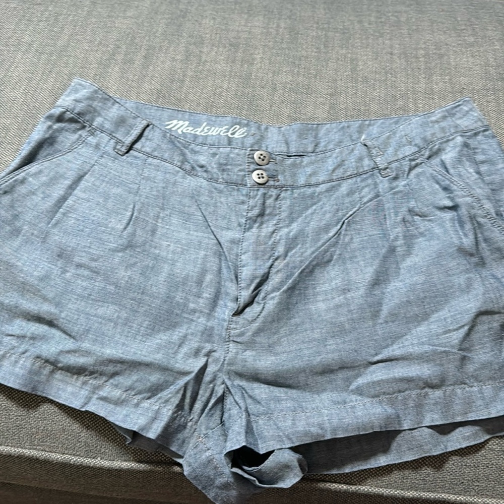 Madewell Blue Linen Shorts Size 31